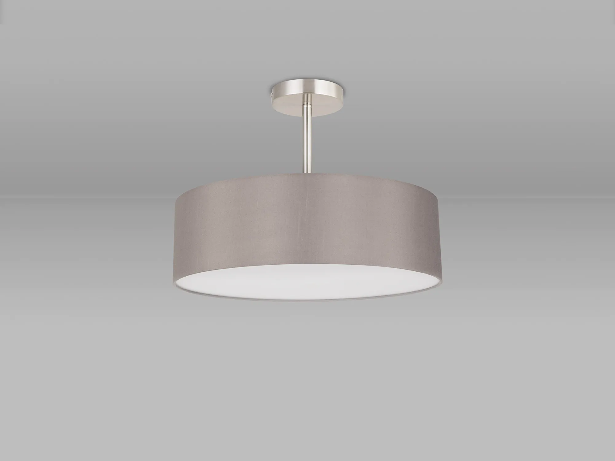 Baymont 45cm Semi Flush 5 Light Satin Nickel, Grey DK0756  Deco Baymont SN GR